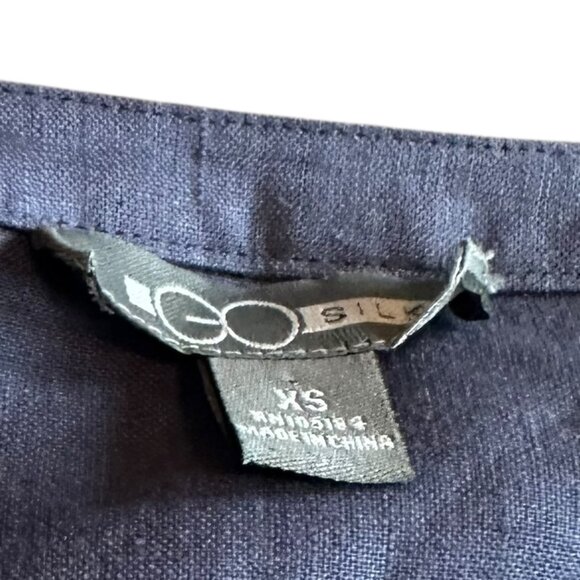 Go Silk 100% Linen Button-Down Shirt Dress w/ Belt 3/4 Sleeves Pockets Size XS - Picture 12 of 13